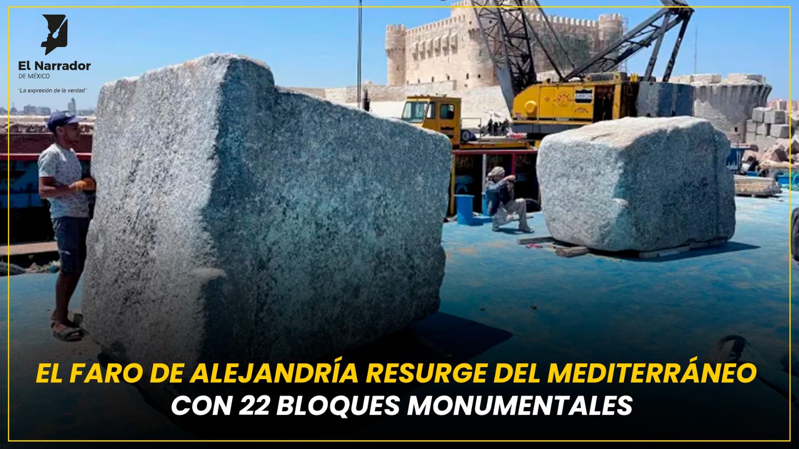 FARO DE ALEJANDRÍA RESURGE DEL MAR CON 22 BLOQUES MONUMENTALES