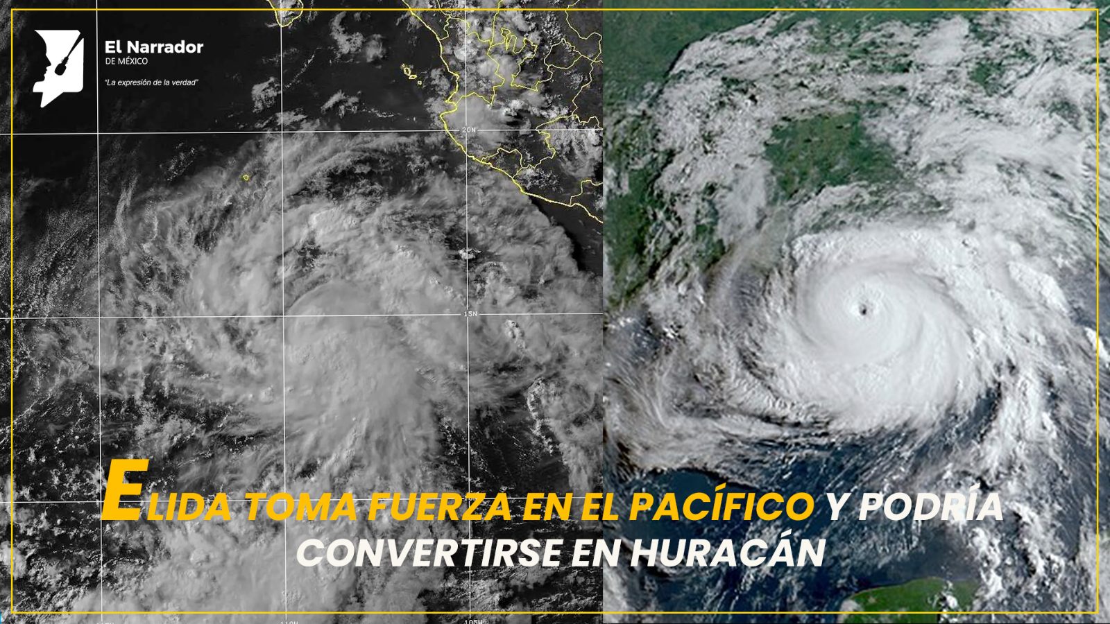 ELIDA TOMA FUERZA EN EL PACÍFICO Y PODRÍA CONVERTIRSE EN HURACÁN