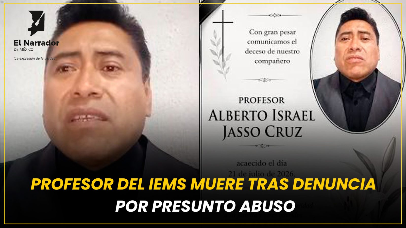 PROFESOR DEL IEMS MUERE TRAS DENUNCIA POR PRESUNTO ABUSO