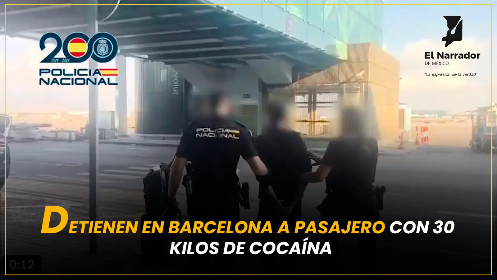 DETIENEN EN BARCELONA A PASAJERO CON 30 KILOS DE COCAÍNA