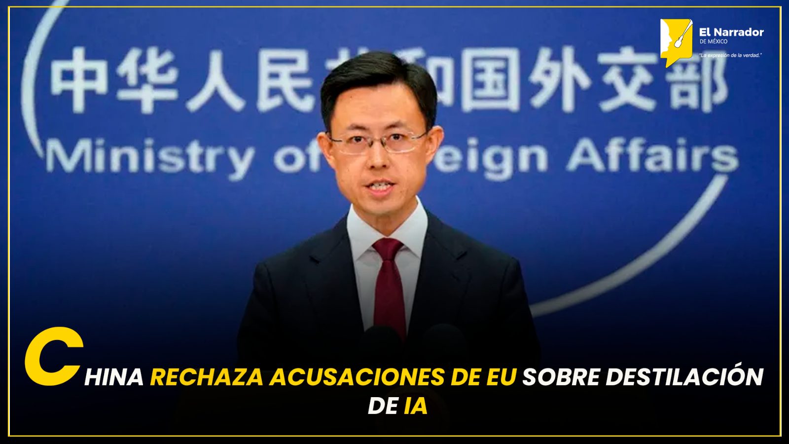 CHINA RECHAZA ACUSACIONES DE EU SOBRE DESTILACIÓN DE IA