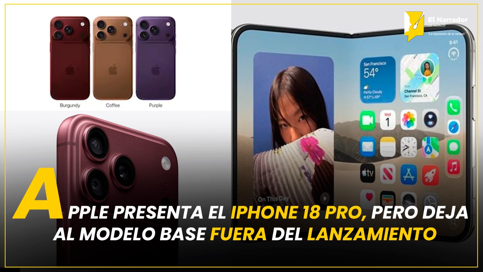 APPLE PRESENTA EL IPHONE 18 PRO, DEJANDO DE LADO AL MODELO BASE