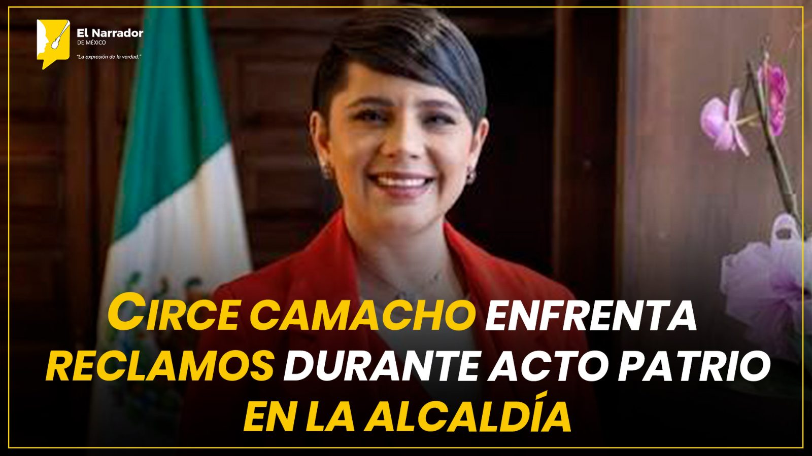 CIRCE CAMACHO ENFRENTA RECLAMOS DURANTE ACTO PATRIO EN LA ALCALDÍA