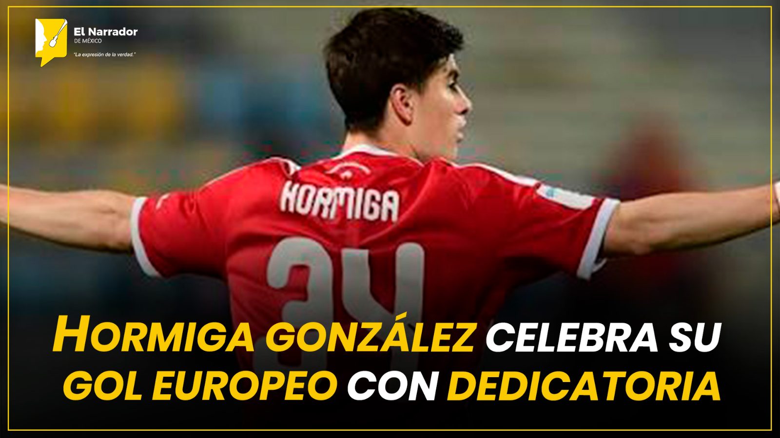 HORMIGA GONZÁLEZ CELEBRA SU GOL EUROPEO CON DEDICATORIA